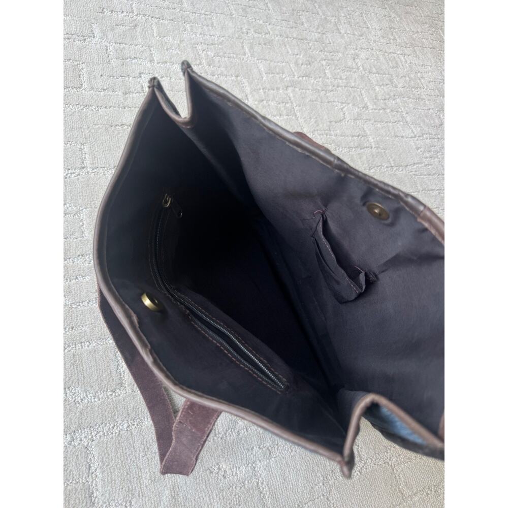 PURSE UNIQUE UPCYCLED LEATHER DESIGNER JEANS TAG LABEL BAG TIRE TRIM PATCHWORK - Picture 8 of 12